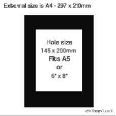 A4 Black Mat Board Kit A5 Hole