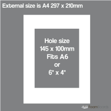 A4 White Mat Board Kit A6 Hole